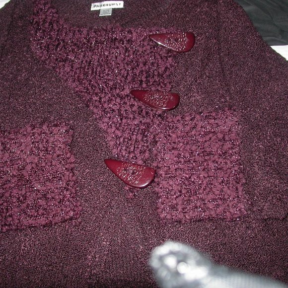 Sparkly Burgundy Sweater Dress - Picture 6 of 6